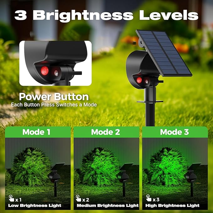 nipify 4 Pack Solar Lights Outdoor Waterproof, 53 LED Solar Spot Lights with 3 Modes Landscape Spotlights for | Lumora
