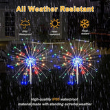 Solar Garden Firework Lights Outdoor Waterproof, 2 Pack Solar Lighting with 8 Lighting Modes , 120 LED Sparklers | Lumora