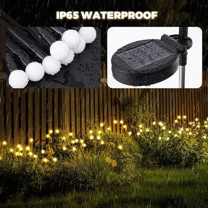 Solar Garden Lights – Swaying LED Solar Lights Outdoor Decorations, Waterproof Yard & Patio Lights with Flexible Iron Wire & Heavy Bulb Base for Garden Decor,Warm White (4 Pack)