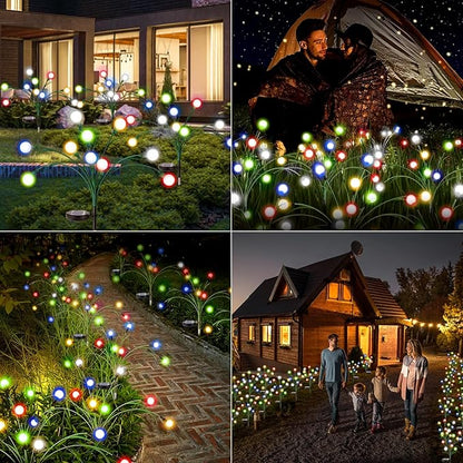 2 Pack Solar Garden Lights, 20 LEDs Solar Lights Outdoor, Solar Swaying Firefly Lights, Garden Solar Lights, Solar Firefly Lights Outdoor Waterproof for Yard Patio Pathway Decoration