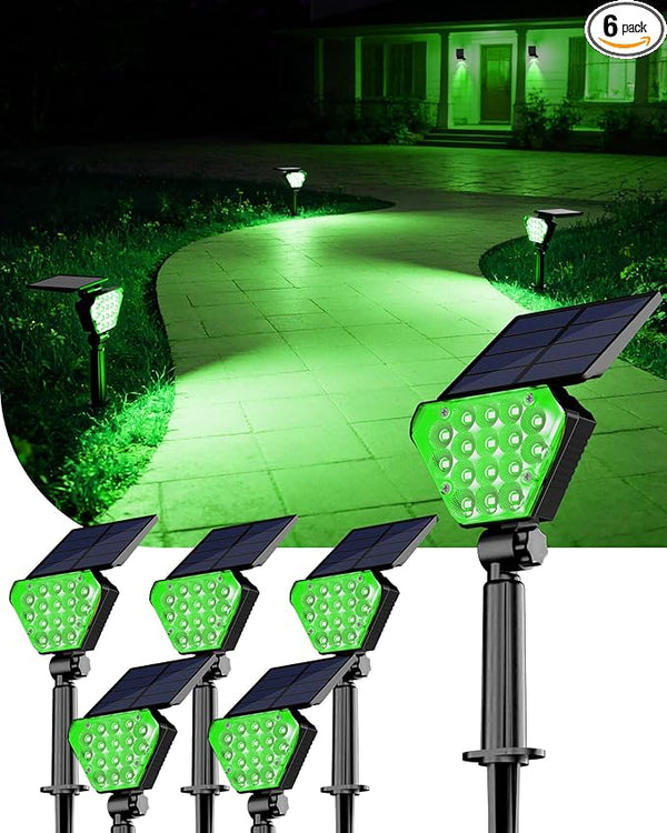 T-SUN Solar Lights Outdoor Waterproof IP65, 6Pack LED Solar Spot Lights Color Changing IP65 Waterproof Smart Auto | Lumora