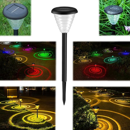 Solar Pathway Lights Outdoor,Color Changing+Warm Lights LED,Home Outdoor Waterproof Villa Garden Landscape Decoration Outdoor Garden Lights,Auto On/Off,Ultra Bright,Black,1pcs