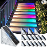 Ellasay Stair Lights Outdoor 16 Pack,10 Color Modes Solar Step Lights for Outside, Waterproof IP65 Solar Lights for | Lumora