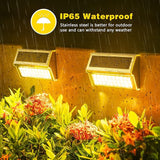 ROSHWEY Solar Deck Lights, 6 Pack 30 LED Stainless Steel Outdoor Deck Lights Solar Powered, IP65 Waterproof Step | Lumora