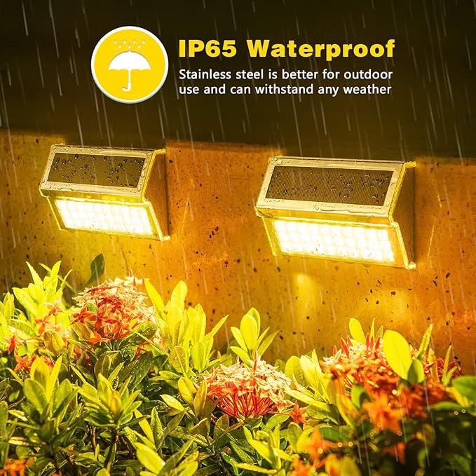 ROSHWEY Deck Lights, 10 Pack 30 LED Deck Lights Solar Powered Outdoor Waterproof, Patio Step Lighting Outdoor | Lumora