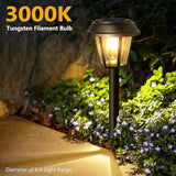 Solar Pathway Lights Outdoor 12 Pack Solar Lights Outdoor Waterproof 3000K Warm White Tungsten Filament Bulb for | Lumora
