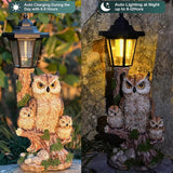 Solar Garden Owl Statue Lights,Large Owl Figure with Solar Lights Lantern,for Outdoor Landscapes, Courtyards | Lumora