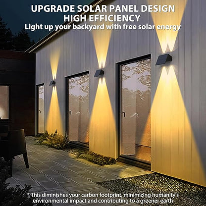 Solar Fence Lights,6Pack Solar Lights Outdoor 2700/4500/6000K 3 Modes Up & Down Wall Lights Waterproof 100 Lumens Dusk to Dawn Fence Light for Outside/Backyard/Pool/Railing/Patio/Porch/Step