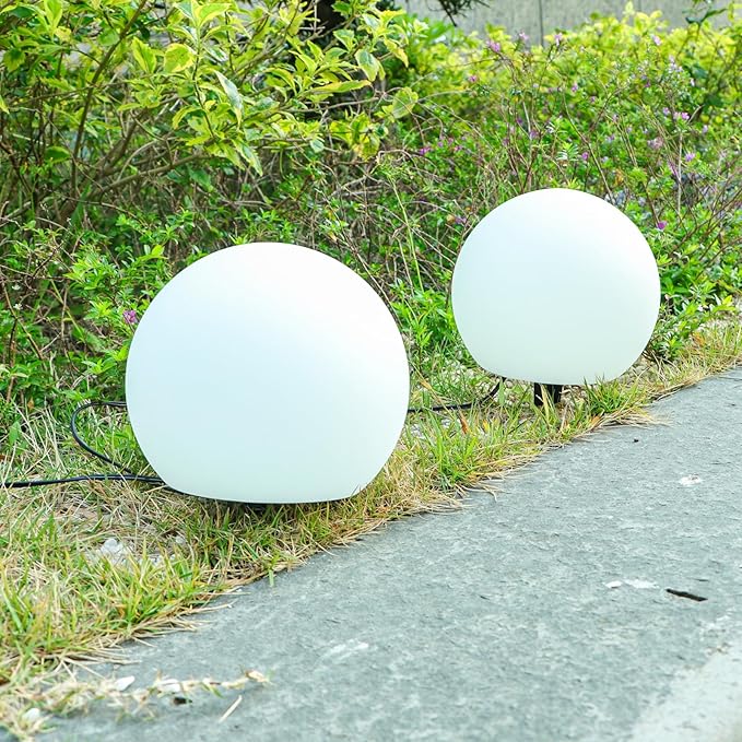 Outdoor Globe Light 2 Pack Solar Waterproof Garden Pathway Lights Outdoor Lights for Yard Patio Walkway Landscape In-Ground Spike