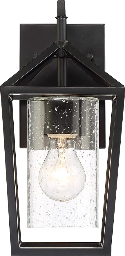 NUVO 60/6591 Hopewell Lighting Fixture, 1Lt Small Lantern, Matte Black - Outdoor Wall Light | Lumora