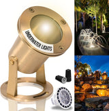 Underwater Light 113 Solid Brass Submersible LED Lights with 7WMR16 LED Bulb for Watertight Bright Long Lasting | Lumora