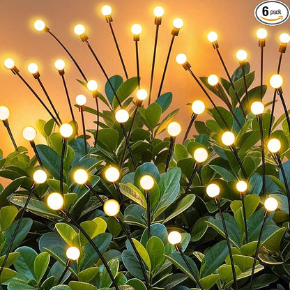 Solar Lights Outdoor Garden – 6 Pack 36 LEDs Solar Firefly Lights, Swaying Lights Waterproof, Solar Decorations for Yard Patio Pathway Lawn Gardening Gifts - 6 Pack