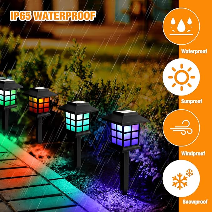 Treela 24 Pack Solar Pathway Lights Outdoor Waterproof LED Solar Powered Landscape Lights Decor for Yard Garden Patio Lawn Driveway Walkway Sidewalk Pathway Outdoor