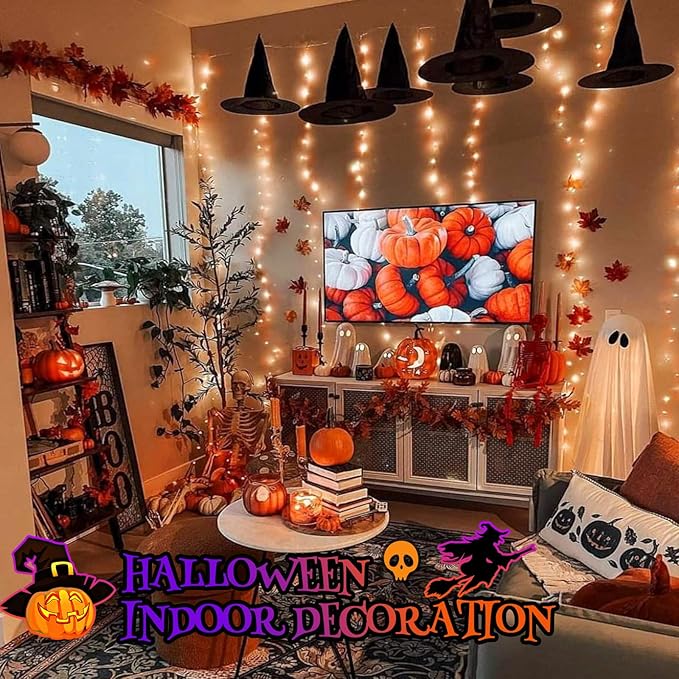 Upgraded Connectable 200 LED Christmas String Lights Outdoor Indoor, 66FT Orange Christmas Decorations Lights 13 Modes, Waterproof Twinkle Fairy Lights Plug in Clear Wire for Tree, Bedroom Decoration