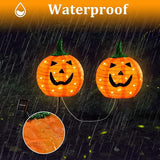 Solar Halloween Pumpkin LED Lights, Set of 2 Big Pumpkin Stake Lights 2 Modes for Outdoor Halloween Pathway Yard | Lumora
