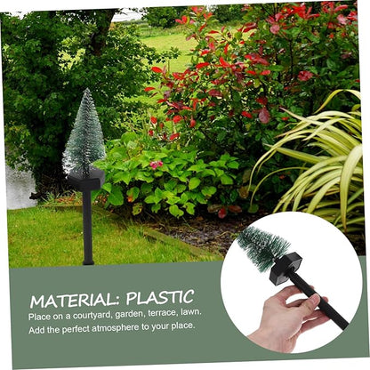 Hemoton Solar Christmas Tree Shaped Light Creative Solar Lawn Path Light for Outdoor Holiday Decoration Unique Led Garden Ground Stake for Christmas Atmosphere