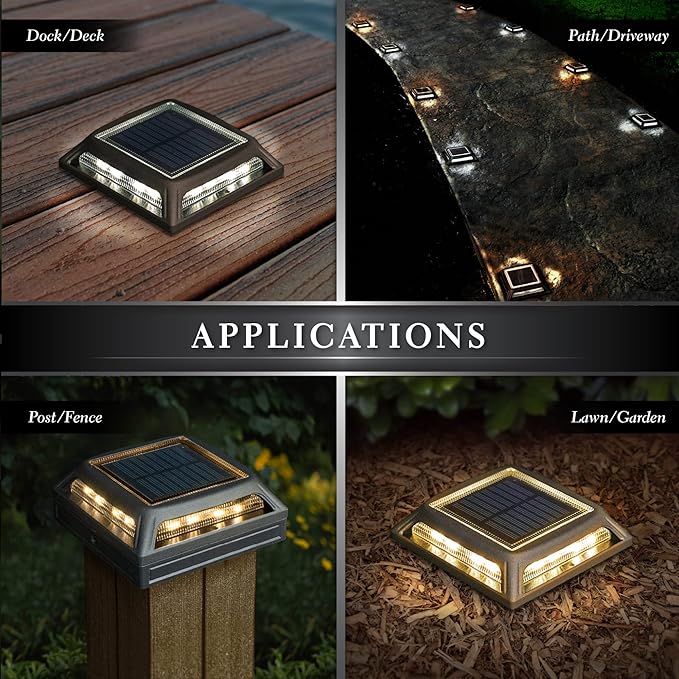 Classy Caps Muskoka Universal Solar Light, SLD505B, Warm and Cool Light Modes, Fits 3.5x3.5 & 4x4 Posts, Black Aluminum, Solar-Powered, Auto On, Durable Design, Ideal for Posts, Paths, Gardens