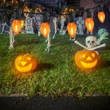 12FT Orange Halloween Lights Outdoor, C7 LED String Lights Plug in with Black Wire for Patio, Porch Railing | Lumora