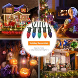 C7 Christmas Lights - 25FT Clear Multicolor LED Outdoor String Lights, Commercial Grade with 27 C7 Bulbs | Lumora