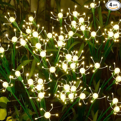 Solar Swaying Garden Lights – Firefly Effect Outdoor LED Lights with Upgraded Solar Panel, Waterproof Pathway Lights for Yard & Holiday Decor (4pack)