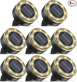 Mini Outdoor Solar Lights，8 Pack Solar Garden Light for Outside IP65 Waterproof, 8 LED Disc Landscape Lighting for | Lumora