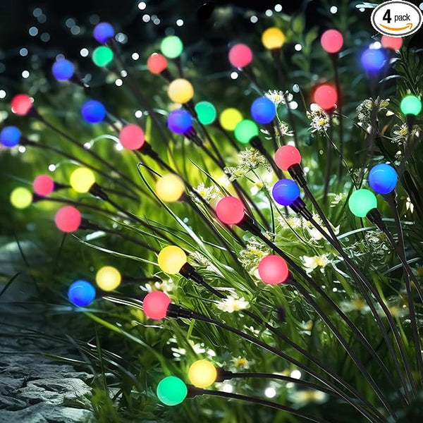 HomeBeyond Firefly Garden Decor Lights, 32 LEDs Firefly Solar Light Outdoor Waterproof, 4 Pack 8 Heads Multicolor | Lumora
