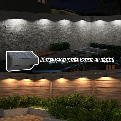 Solar Fence Lights Outdoor,Fence Solar Lights Outdoor Waterproof Led IP65 with10 Fixed Colors ＆ RGB Color Changing for Wall Backyard Step Railing Patio Pool Porchaily&Holiday Decorations (4)