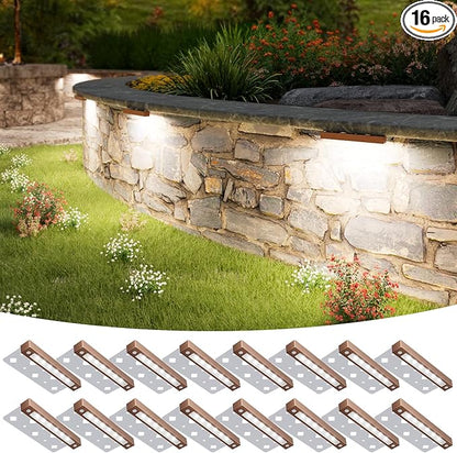 VOLISUN 16 Pack 7 Inch Retaining Wall Lights, Waterproof LED Hardscape Lighting, Cuttable Low Voltage Landscape Lighting, 12V Paver Lights, 3W Outdoor Step Lights, 5000K Daylight, ETL