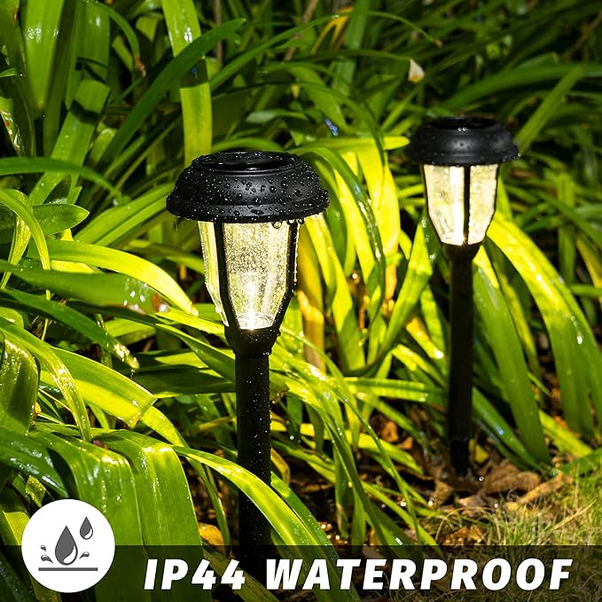 SOLPEX 8 Pack Solar Pathway Lights, Solar Path Lights Waterproof, Solar Garden Lights Outdoor for Garden, Yard, Pathway, Landscape, Walkway and Driveway (Warm White)