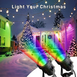 12W RGBW Color Changing Landscape Spotlights, 110V Plug-in Outdoor LED Spot Lights with Remote Control, IP65 | Lumora
