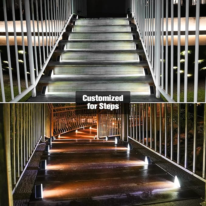 VOLISUN Solar Stair Lights 16 Pack, Solar Step Lights Waterproof IP67, Outdoor Step Light with 13 LEDs, Outdoor | Lumora