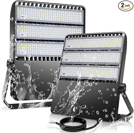 360W LED Outdoor Flood Lights Fixture Ultra-Brightness 50800 Lumen 5000K Daylight Stadium Floodlights Commercial IP65 Field Arena Light with Adjustable Trunnion Bracket 2 Pack