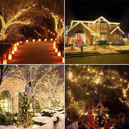 Haili 1000 Led Christmas Lights, Plug in 8 Lighting Modes Waterproof, Outdoor Christmas Lights for Tree Yard Party Indoor Outside Decorations (393FT, Warm White)