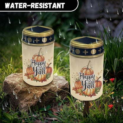 Happy Fall Solar Outdoor Lights,Solar Stake Lights Waterproof Solar Pathway Lights Landscape Lighting Solar Lantern Outdoor Garden Decorations for Yard Patio Tabletop