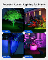 4 Pack Color Changing Solar Spotlights Outdoor Waterproof for Tree, Flower, Plant, Statue, Sign, Decorative wall | Lumora
