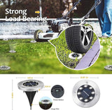 Pozzolanas 12 Pack Solar Ground Lights - 8 LED Outdoor In-Ground Landscape Lights for Pathway, Yard, Walkway, Patio | Lumora