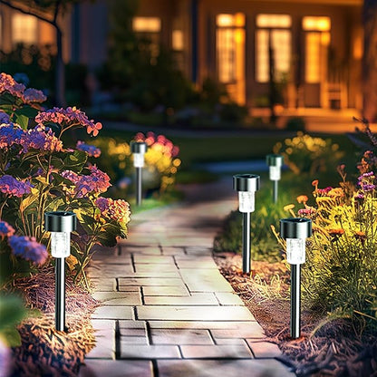 GIGALUMI Solar Lights Outdoor Outdoor Decor, 12 Pack Patio Lights 2 Pack Garden Lights for Yard Lawn Pathway Backyard Driveway