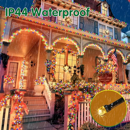 XURISEN 403FT 1000 LED String Lights Outdoor Green Wire Christmas Lights 8 Modes & Timer Waterproof Fairy Lights Plug in for Party, Wedding, Yard, Garden, Indoor/Outdoor Decorations(Multicolor)
