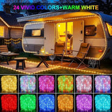 132ft LED Rope Lights Outdoor String Lights Plug in, 400 LED Warm White & Color Changing Waterproof Christmas | Lumora