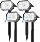 Brightown 4 Pack Solar Motion Lights Outdoor Waterproof, Motion Sensor Spot Lights- 58 LED/3 Modes Solar Powered | Lumora