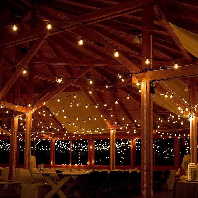 Hometown Evolution, Inc. White Pearl Outdoor Patio Globe String Lights (100 Foot, G50 White Pearl 2 Inch Bulbs | Lumora