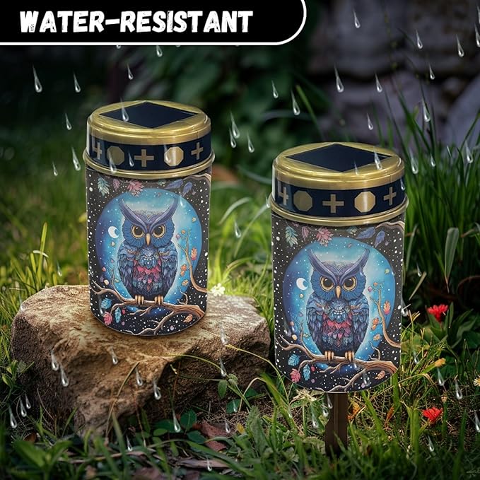Galaxy Owl Outdoor Solar Lights for Yard Patio Landscape Lighting Solar Pathway Lights Warm White Solar Garden | Lumora