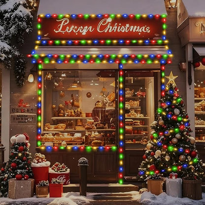 328FT 1000LED Christmas Lights Outdoor, Outdoor Transparent Wire Christmas Tree Lights with 8 Modes Waterproof, Plug in String Light for Outside Indoor Xmas Tree House Holiday Wedding Party Decor