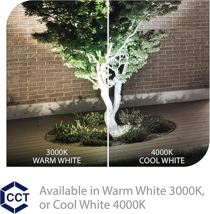 WAC Landscape Lighting, LED 120V Line Voltage Large Size Accent Light with Adjustable Beam Angle and Integral Brightness Control 3000K Warm White Built-in LED in Bronze