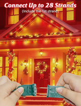 SUNSGNE Red and White Christmas Lights, 50FT G40 Globe Christmas Lights with 27 LED Round Xmas Light Bulbs(2 Spare) | Lumora