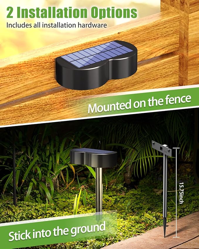 2-in-1 Solar Lights Outdoor 8 Pack with Ground Stakes, RGBWW 10 Fixed Colors & 5 Modes, Waterproof IP65 Solar Landscape Lighting for Outside Garden Lights for Walkway Driveway