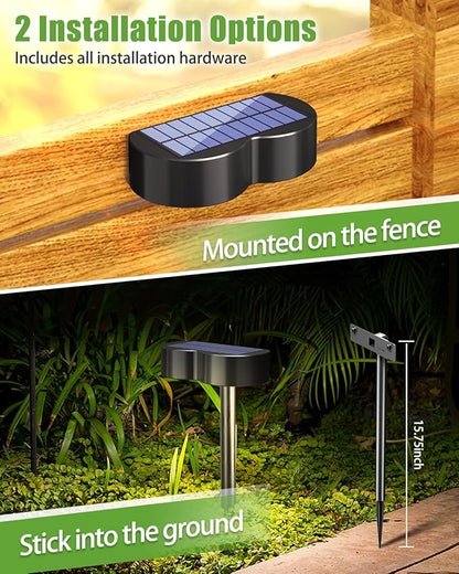 2-in-1 Solar Lights Outdoor 8 Pack with Ground Stakes, RGBWW 10 Fixed Colors & 5 Modes, Waterproof IP65 Solar Landscape Lighting for Outside Garden Lights for Walkway Driveway