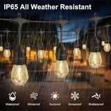100FT Outdoor String Lights with 64+4 Bulbs (1.5FT Bulbs Spacing), Remote & Dimmer, Commercial Patio String Lights | Lumora