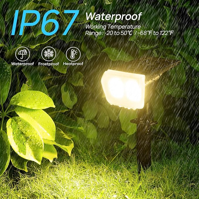 Consciot Solar Spot Lights Outdoor Waterproof, 24 LED Dusk-to-Dawn Solar Spotlight, 2 in 1 Adjustable Wall Lights | Lumora
