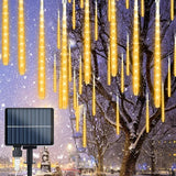 Flacchi Solar Meteor Shower Icicle Lights - 20 Tubes 480 LED Cascading Raindrop Lights, Outdoor Waterproof | Lumora
